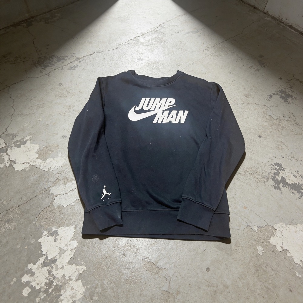Jordan Jumpman Boys Black Fleece Crewneck Sweatshirt Large 12-13Y 9133-023